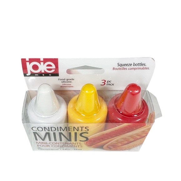 NEW Joie CONDIMENT MINIS Mayo, Mustard & Ketchup 1.68 oz Squeeze Bottles - Picture 2 of 5